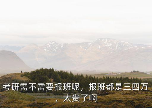 考研需不需要報班呢，報班都是三四萬，太貴了啊