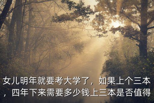 女兒明年就要考大學了，如果上個三本，四年下來需要多少錢上三本是否值得