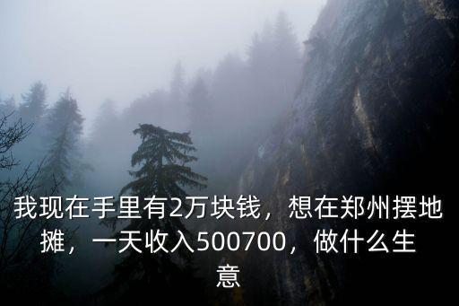 我現在手里有2萬塊錢，想在鄭州擺地攤，一天收入500700，做什么生意