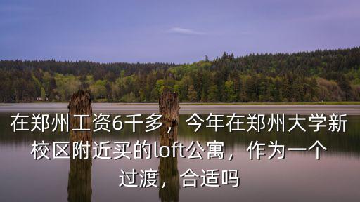 在鄭州工資6千多，今年在鄭州大學新校區附近買的loft公寓，作為一個過渡，合適嗎