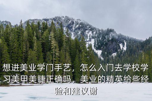 想進美業(yè)學門手藝，怎么入門去學校學習美甲美睫正確嗎，美業(yè)的精英給些經(jīng)驗和建議謝
