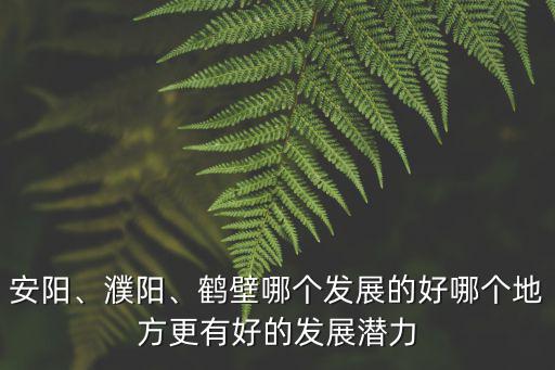 安陽、濮陽、鶴壁哪個發展的好哪個地方更有好的發展潛力