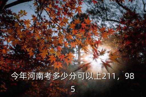 今年河南考多少分可以上211，985