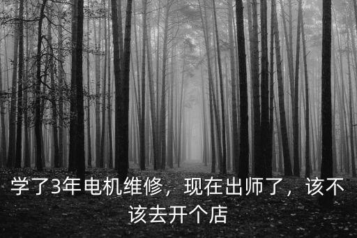學了3年電機維修，現在出師了，該不該去開個店