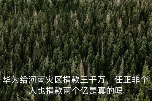 華為給河南災(zāi)區(qū)捐款三千萬(wàn)，任正非個(gè)人也捐款兩個(gè)億是真的嗎
