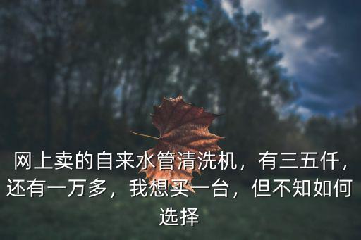 網(wǎng)上賣的自來水管清洗機(jī)，有三五仟，還有一萬多，我想買一臺，但不知如何選擇