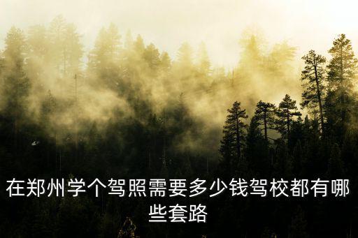 在鄭州學個駕照需要多少錢駕校都有哪些套路