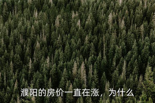 濮陽的房價一直在漲，為什么