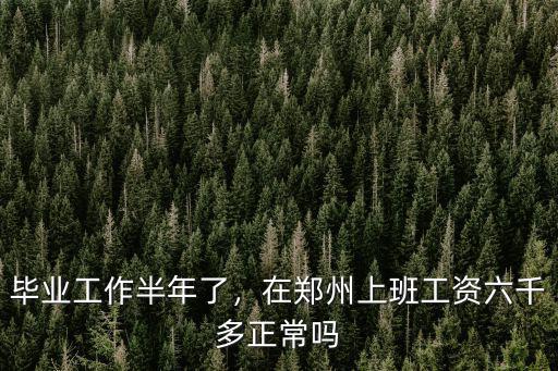 畢業工作半年了，在鄭州上班工資六千多正常嗎