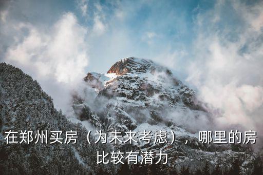 在鄭州買(mǎi)房（為未來(lái)考慮），哪里的房比較有潛力