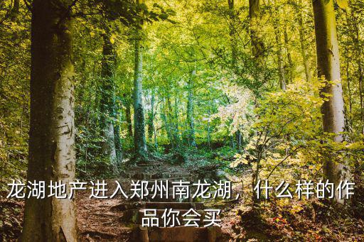 龍湖地產進入鄭州南龍湖，什么樣的作品你會買
