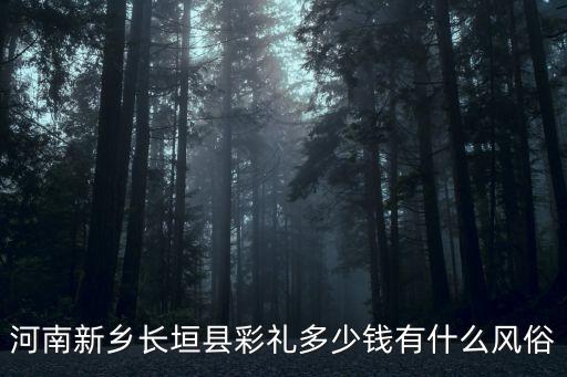 河南新鄉長垣縣彩禮多少錢有什么風俗
