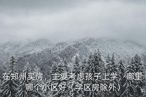 鄭州哪里的學位房好,鄭州的學區(qū)房價格如何