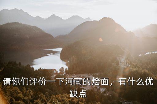 請你們評價一下河南的燴面，有什么優缺點