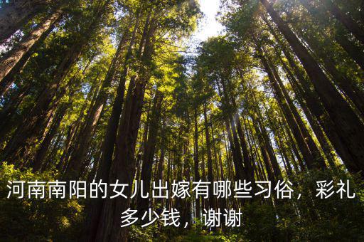 河南南陽的女兒出嫁有哪些習俗，彩禮多少錢，謝謝