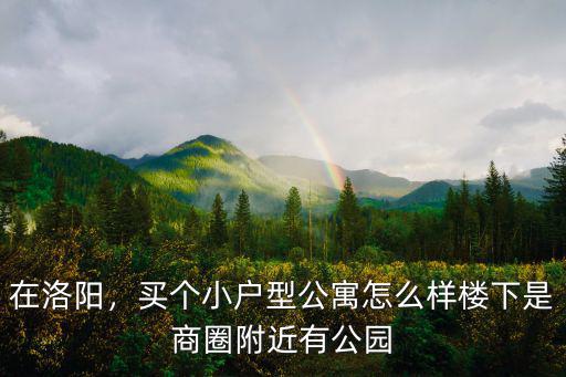 在洛陽(yáng)，買個(gè)小戶型公寓怎么樣樓下是商圈附近有公園