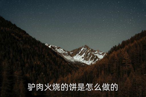 驢肉火燒的餅是怎么做的