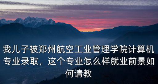 我兒子被鄭州航空工業管理學院計算機專業錄取，這個專業怎么樣就業前景如何請教