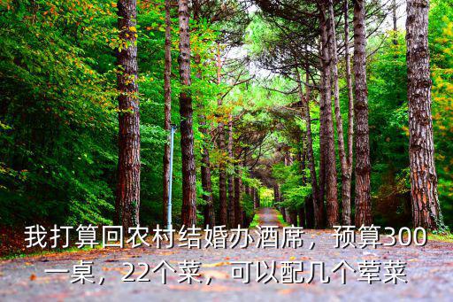 我打算回農(nóng)村結(jié)婚辦酒席，預(yù)算300一桌，22個(gè)菜，可以配幾個(gè)葷菜