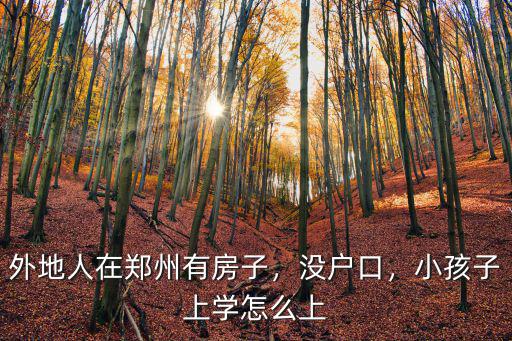 外地人在鄭州有房子，沒戶口，小孩子上學怎么上