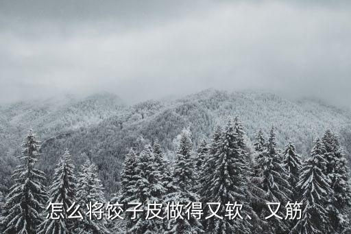 怎么將餃子皮做得又軟、又筋
