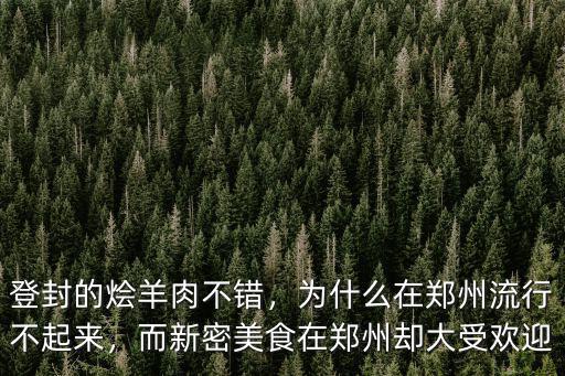 登封的燴羊肉不錯，為什么在鄭州流行不起來，而新密美食在鄭州卻大受歡迎
