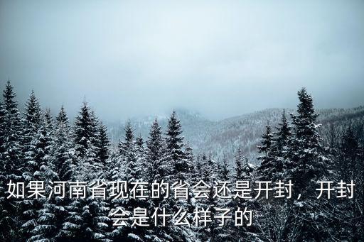 如果河南省現在的省會還是開封，開封會是什么樣子的