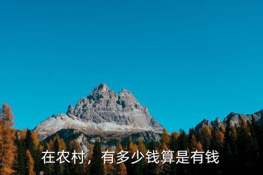 在農村，有多少錢算是有錢