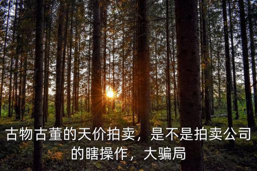 古物古董的天價拍賣，是不是拍賣公司的瞎操作，大騙局