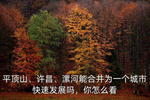 平頂山、許昌、漯河能合并為一個(gè)城市快速發(fā)展嗎，你怎么看