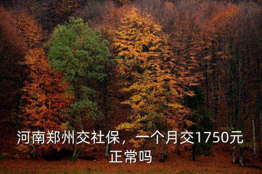 鄭州社保一般一個月需交多少,鄭州交社保現在一個月多少錢