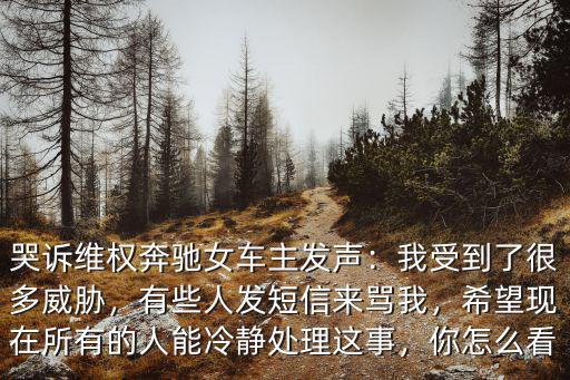 哭訴維權(quán)奔馳女車主發(fā)聲：我受到了很多威脅，有些人發(fā)短信來罵我，希望現(xiàn)在所有的人能冷靜處理這事，你怎么看