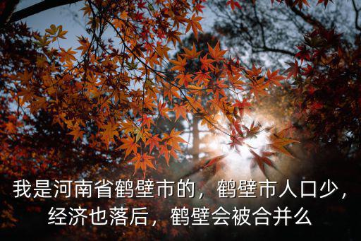 我是河南省鶴壁市的，鶴壁市人口少，經濟也落后，鶴壁會被合并么