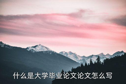 什么是大學畢業論文論文怎么寫