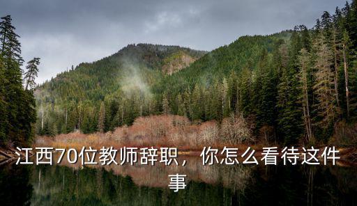 江西70位教師辭職，你怎么看待這件事