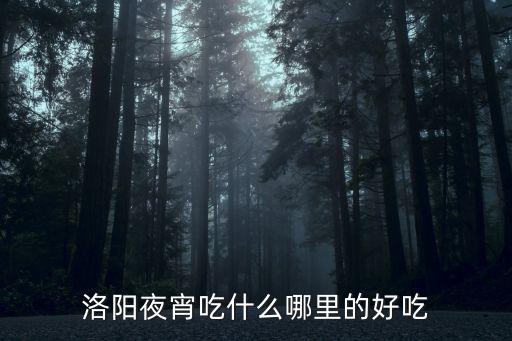 洛陽夜宵吃什么哪里的好吃