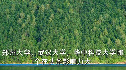 鄭州大學，武漢大學，華中科技大學哪個在頭條影響力大