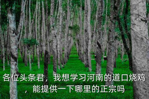 各位頭條君，我想學(xué)習(xí)河南的道口燒雞，能提供一下哪里的正宗嗎