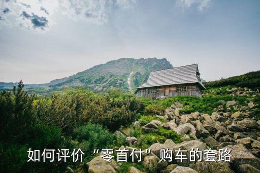 如何評價“零首付”購車的套路