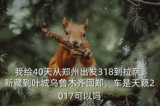 我給40天從鄭州出發318到拉薩，新藏到葉城烏魯木齊回鄭，車是天籟2017可以嗎