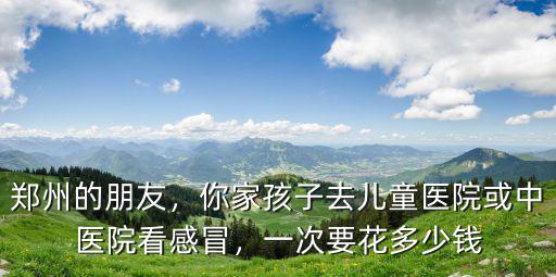 鄭州的朋友，你家孩子去兒童醫院或中醫院看感冒，一次要花多少錢