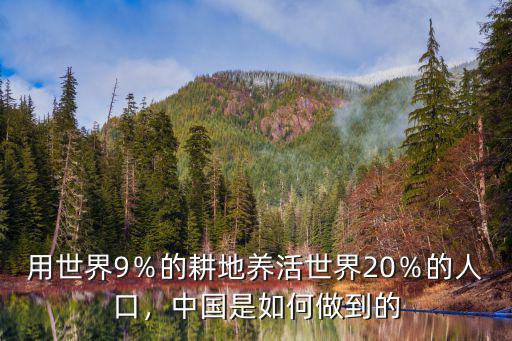 用世界9％的耕地養(yǎng)活世界20％的人口，中國(guó)是如何做到的