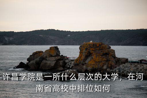 許昌學院是一所什么層次的大學，在河南省高校中排位如何