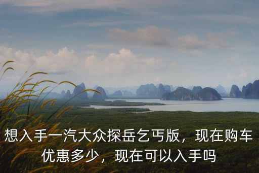 想入手一汽大眾探岳乞丐版，現在購車優惠多少，現在可以入手嗎