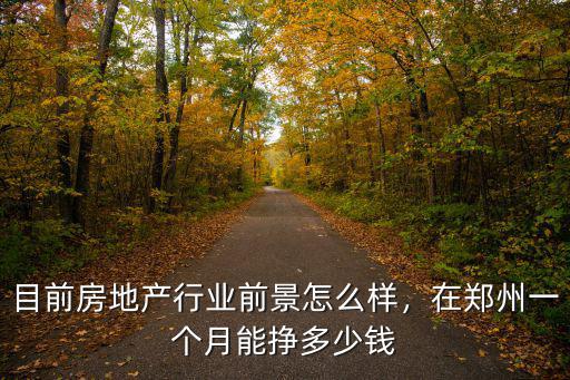 目前房地產(chǎn)行業(yè)前景怎么樣，在鄭州一個(gè)月能掙多少錢