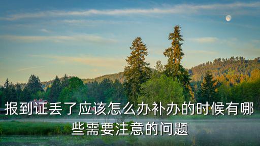 報(bào)到證丟了應(yīng)該怎么辦補(bǔ)辦的時(shí)候有哪些需要注意的問題