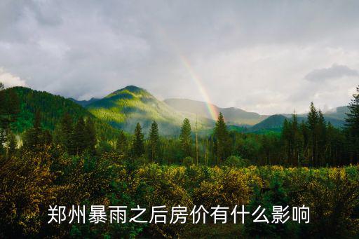 鄭州暴雨之后房價有什么影響