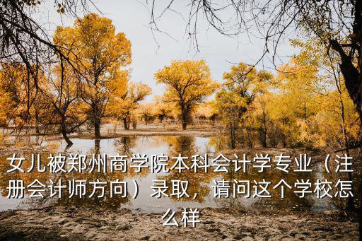 女兒被鄭州商學院本科會計學專業(yè)（注冊會計師方向）錄取，請問這個學校怎么樣