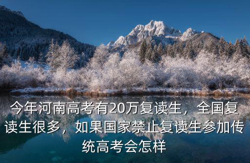 今年河南高考有20萬復讀生，全國復讀生很多，如果國家禁止復讀生參加傳統高考會怎樣