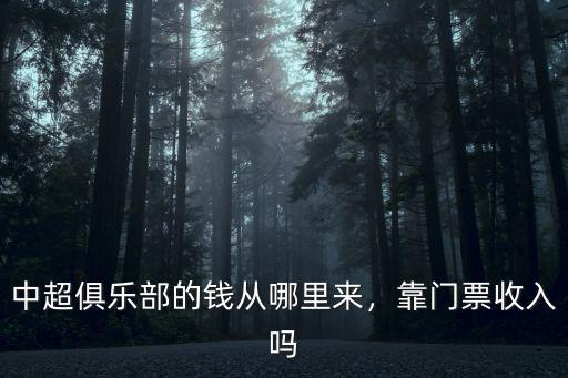中超俱樂(lè)部的錢(qián)從哪里來(lái)，靠門(mén)票收入嗎